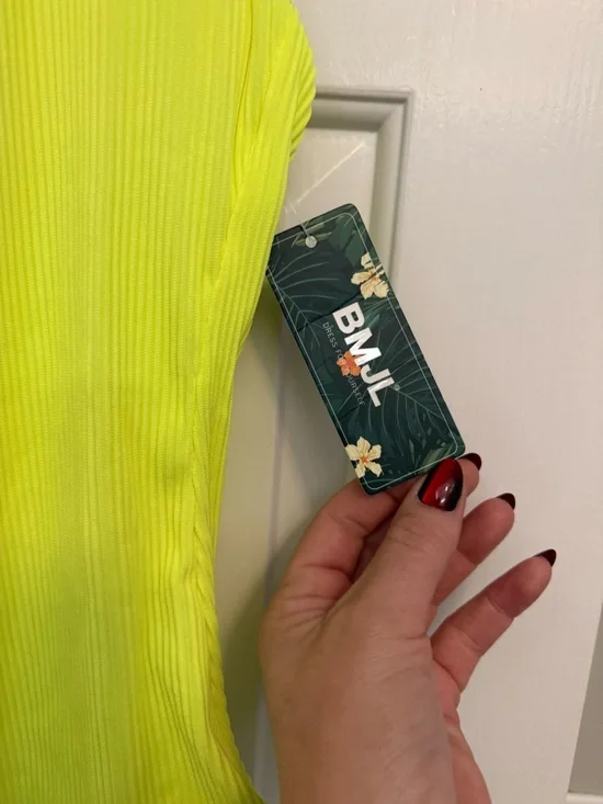 Blooming Jelly Neon Green Yellow Ribbed One Piece Bikini - Picture 8 of 9